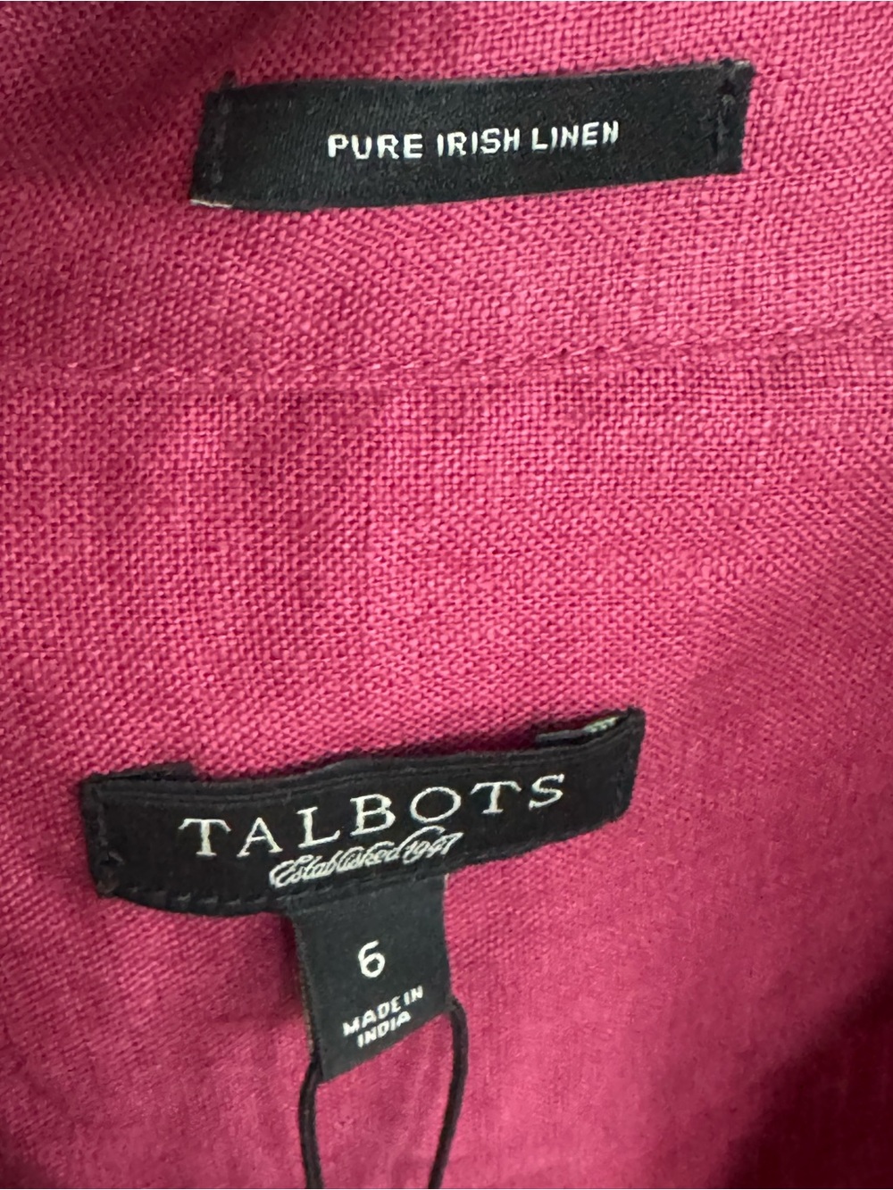 Talbots Women’s Button-Down Linen Shirt - Raspberry Pink - Picture 2 of 3